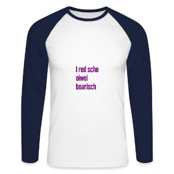 I red scho oiwei boarisch - T-shirt baseball manches longues Homme - blanc/marine - Devant - Nik (191cm)
