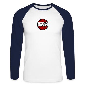 Basketball Österreich - Unisex Baseballshirt langarm - Weiß/Navy - Vorne - Nik (191cm)