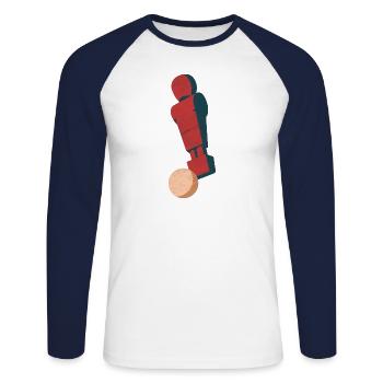 Tischfussball - Unisex Baseballshirt langarm - Weiß/Navy - Vorne - Nik (191cm)