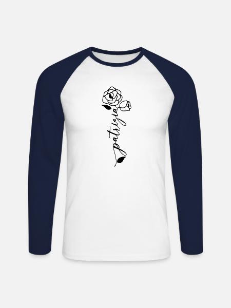 Patrizia Nom Prénom Fleur - T-shirt baseball manches longues Homme - blanc/marine