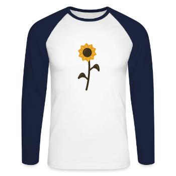 Arabica - sunflower - Unisex Long Sleeve Baseball T-Shirt - white/navy - Front - Nik (191cm)
