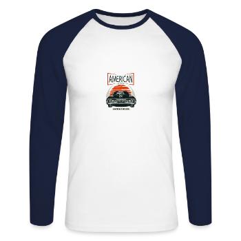 American Motors Muscle Car - Unisex Long Sleeve Baseball T-Shirt - white/navy - Front - Nik (191cm)