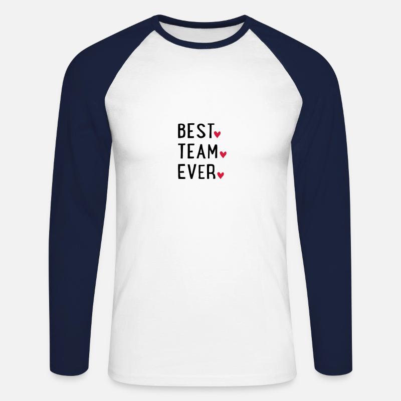 BESTTEAMEVER - Unisex Long Sleeve Baseball T-Shirt - white/navy