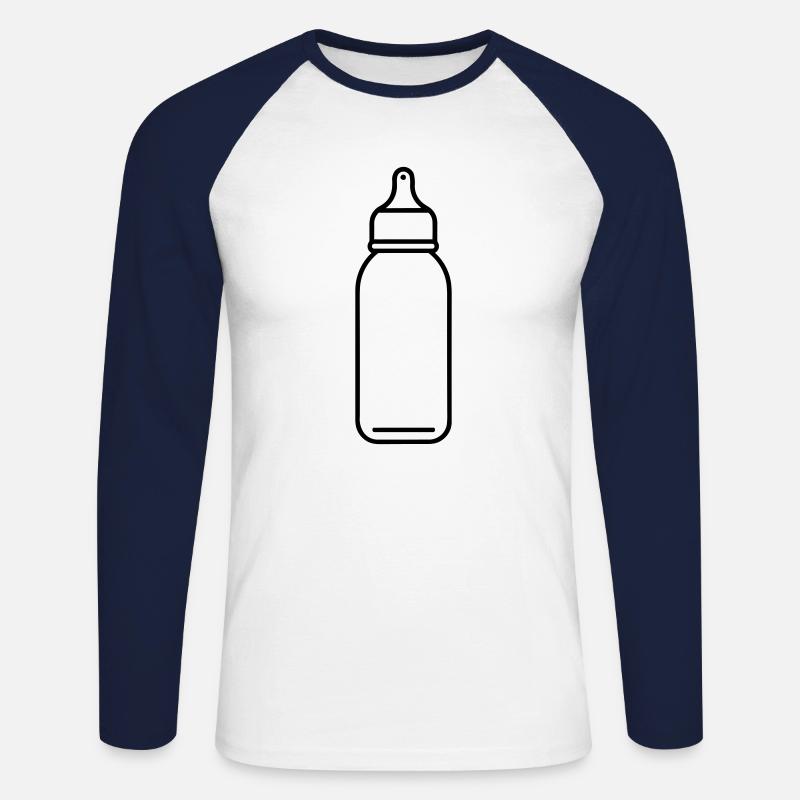 Flasche - Unisex Baseballshirt langarm - Weiß/Navy