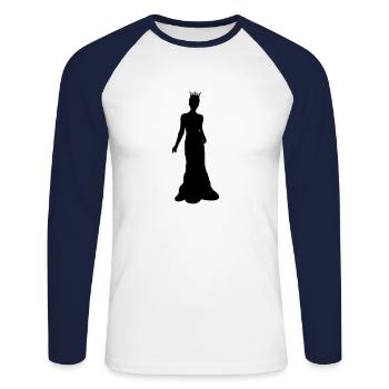 bride - Unisex Long Sleeve Baseball T-Shirt - white/navy - Front - Nik (191cm)