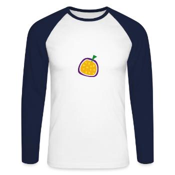 Passion fruit passion fruit - Unisex Long Sleeve Baseball T-Shirt - white/navy - Front - Nik (191cm)
