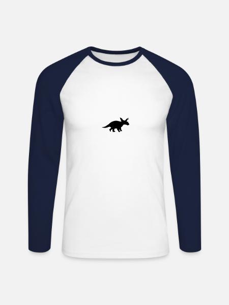 dinosaur - Unisex Long Sleeve Baseball T-Shirt - white/navy