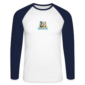 Dwarf and Butterfly Dwarf Class Design - Unisex Long Sleeve Baseball T-Shirt - white/navy - Front - Nik (191cm)