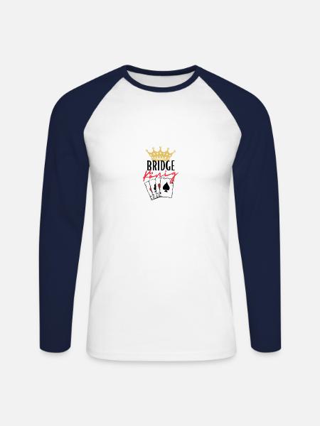 Bridge King - Unisex Long Sleeve Baseball T-Shirt - white/navy