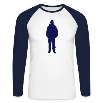 Sweats à capuche - T-shirt baseball manches longues Homme - blanc/marine - Devant - Nik (191cm)
