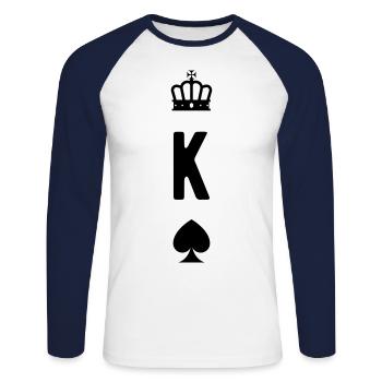 KING QUEEN PARTNERSHIRTS - T-shirt baseball manches longues Homme - blanc/marine - Devant - Nik (191cm)