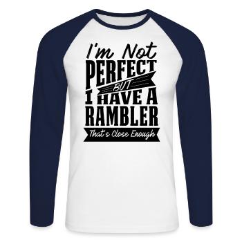 PERFEKT MIT RAMBLER CAR - Unisex Baseballshirt langarm - Weiß/Navy - Vorne - Nik (191cm)