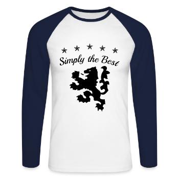 Einfach das Beste - Design 1 - Unisex Baseballshirt langarm - Weiß/Navy - Vorne - Nik (191cm)