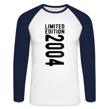 limited edition 2004 - Unisex Long Sleeve Baseball T-Shirt - white/navy - Front - Nik (191cm)