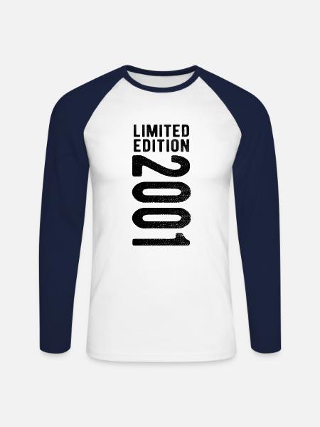 édition limitée 2001 - T-shirt baseball manches longues Homme - blanc/marine