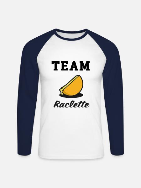 Team raclette - T-shirt baseball manches longues Homme - blanc/marine
