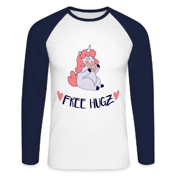 Kids Clothes Girl Romper Baby Party - Unisex Long Sleeve Baseball T-Shirt - white/navy - Front - Nik (191cm)