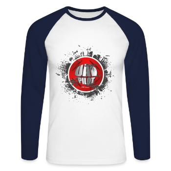 Drone pilot - Unisex Long Sleeve Baseball T-Shirt - white/navy - Front - Nik (191cm)