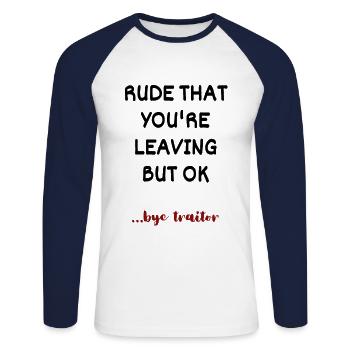 Employee walking for women, employee walking - Unisex Long Sleeve Baseball T-Shirt - white/navy - Front - Nik (191cm)