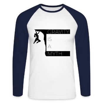Gravity is a Myth - chemise de rocher et d'escalade - T-shirt baseball manches longues Homme - blanc/marine - Devant - Nik (191cm)