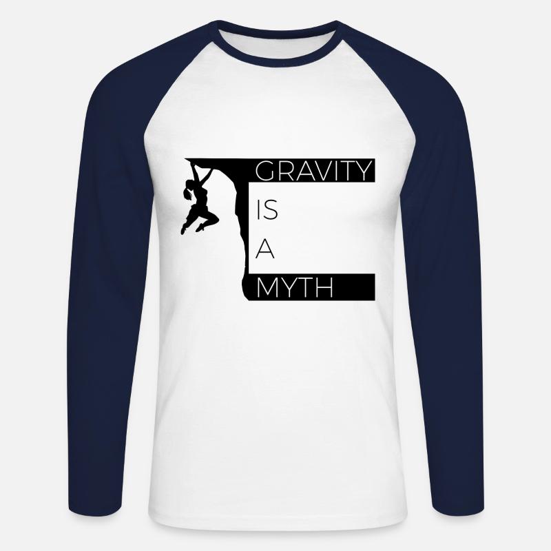gravity66 - Maglia da baseball a manica lunga da uomo - bianco/navy