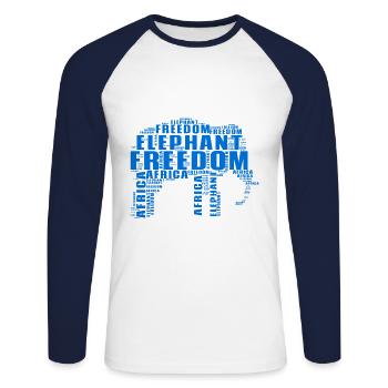 Elephant Family Mama Baby Africa - Unisex Long Sleeve Baseball T-Shirt - white/navy - Front - Nik (191cm)
