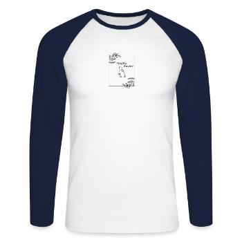 Frohe Ostern Geschenkidee Happy Easter - Unisex Baseballshirt langarm - Weiß/Navy - Vorne - Nik (191cm)