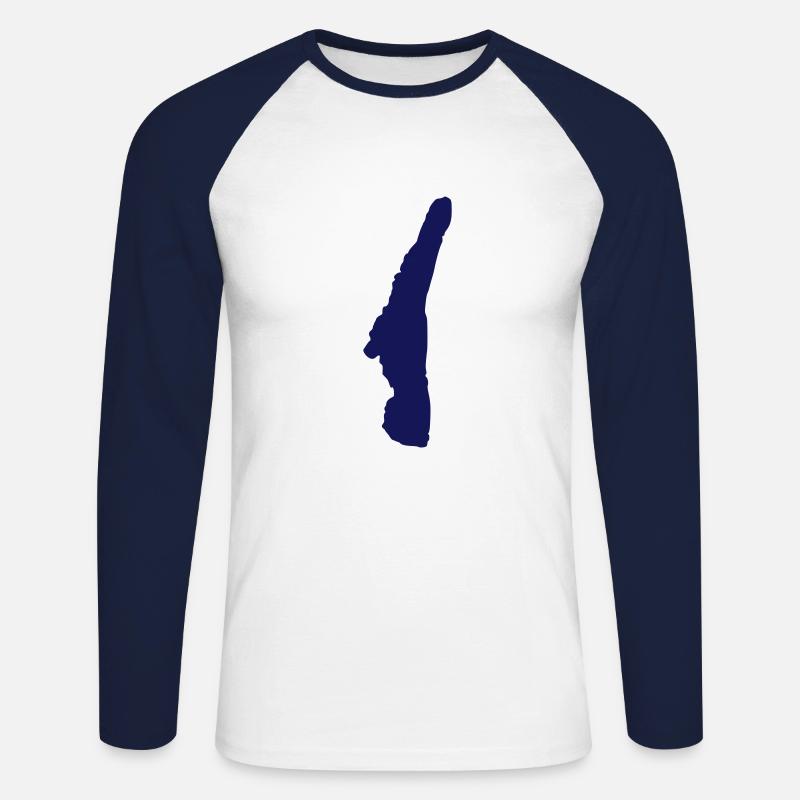 Starnberger See - Unisex Baseballshirt langarm - Weiß/Navy