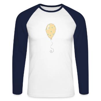 ballon - T-shirt baseball manches longues Homme - blanc/marine - Devant - Nik (191cm)