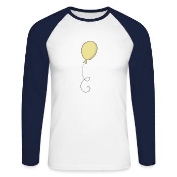 Yellow balloon - Unisex Long Sleeve Baseball T-Shirt - white/navy - Front - Nik (191cm)