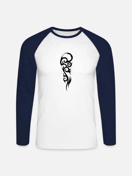 tribal - Unisex Long Sleeve Baseball T-Shirt - white/navy