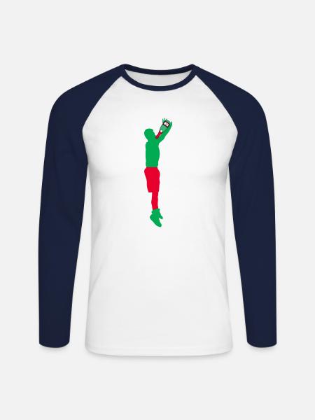 Alcool - T-shirt baseball manches longues Homme - blanc/marine