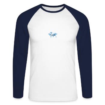 travel - Unisex Baseballshirt langarm - Weiß/Navy - Vorne - Nik (191cm)