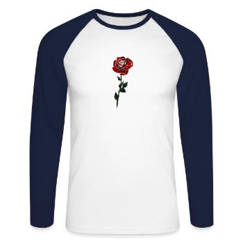 Roses Flower - Unisex Long Sleeve Baseball T-Shirt - white/navy - Front - Nik (191cm)