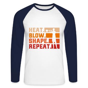 Glasblasen Glasbläser Glasbläser Geschenk - Unisex Baseballshirt langarm - Weiß/Navy - Vorne - Nik (191cm)