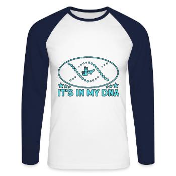 Contrôle de la circulation aérienne Contrôleur de la circulation aérienne Cadeau de l’aéroport - T-shirt baseball manches longues Homme - blanc/marine - Devant - Nik (191cm)