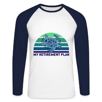 Turtle keeping Sea turtles Turtles - Unisex Long Sleeve Baseball T-Shirt - white/navy - Front - Nik (191cm)