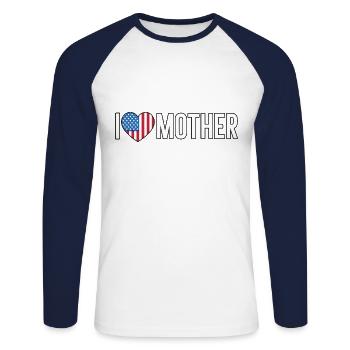 I love mother - Mother Day - Unisex Baseballshirt langarm - Weiß/Navy - Vorne - Nik (191cm)
