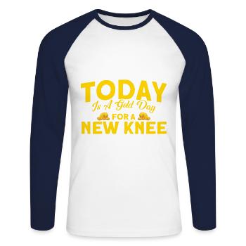 Gold Panner Gold Miner Gold Digger Gift - Unisex Long Sleeve Baseball T-Shirt - white/navy - Front - Nik (191cm)
