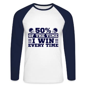 Fantasy Football Fantasy Football Champion Draft Da - T-shirt baseball manches longues Homme - blanc/marine - Devant - Nik (191cm)