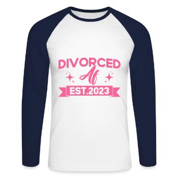 Geschiedene Ex Partner Geschieden Geschenk - Unisex Baseballshirt langarm - Weiß/Navy - Vorne - Nik (191cm)