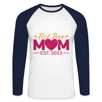 Muttertag Mutter Großmutter Geschenk - Unisex Baseballshirt langarm - Weiß/Navy - Vorne - Nik (191cm)
