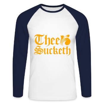 Mittelaltermarkt Volksfest Mittelalter Jahrmarkt G - Unisex Baseballshirt langarm - Weiß/Navy - Vorne - Nik (191cm)