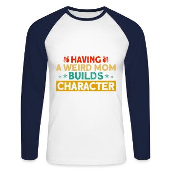 Irony Sarcastic Black Humor Gift - Unisex Long Sleeve Baseball T-Shirt - white/navy - Front - Nik (191cm)