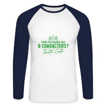 Network Security Specialist Gift - Unisex Long Sleeve Baseball T-Shirt - white/navy - Front - Nik (191cm)
