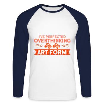 Sarcasm Sarcastic Irony Gift - Unisex Long Sleeve Baseball T-Shirt - white/navy - Front - Nik (191cm)