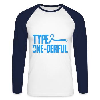 Adolescent Diabetes Diabetes Awareness Diabete - Unisex Long Sleeve Baseball T-Shirt - white/navy - Front - Nik (191cm)