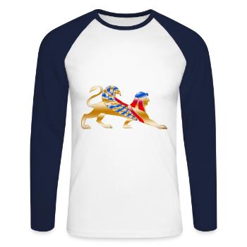 Egyptian gods ancient - Unisex Long Sleeve Baseball T-Shirt - white/navy - Front - Nik (191cm)