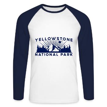 Backpacking Cadeau extérieur - T-shirt baseball manches longues Homme - blanc/marine - Devant - Nik (191cm)