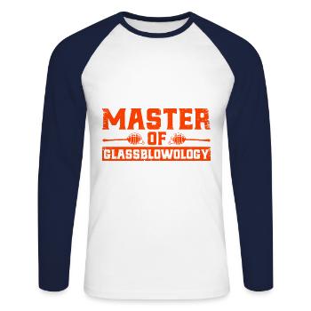 Glasarbeiter Glasblasen Glasbläser Geschenk - Unisex Baseballshirt langarm - Weiß/Navy - Vorne - Nik (191cm)